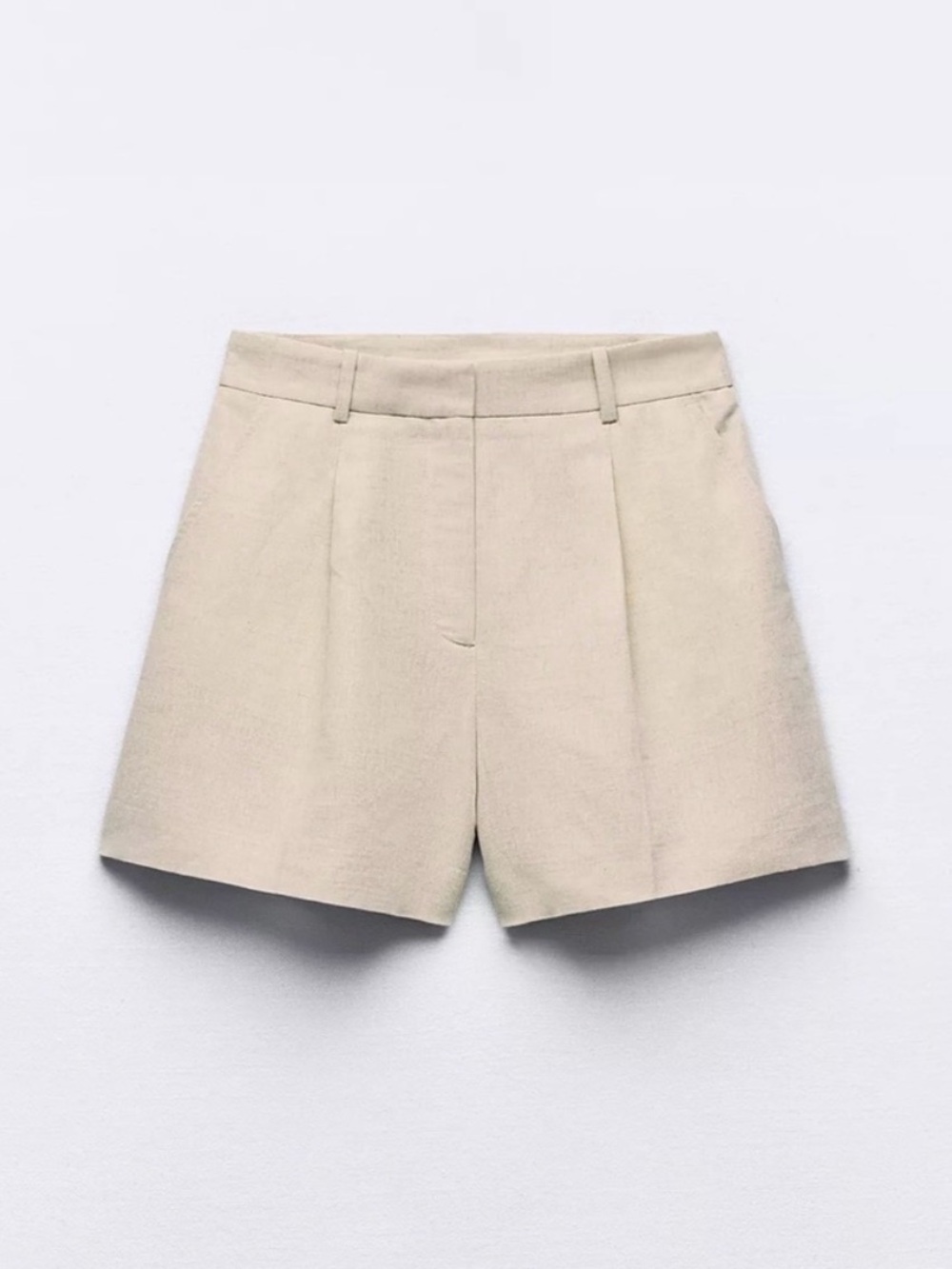 Zara Khaki Tailored Shorts